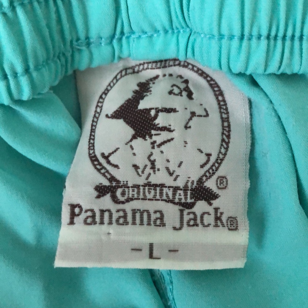 PANAMA JACK Mens Swim Trunks Short Boardshorts Green Blue Beach Pool Size Large - Picture 9 of 10